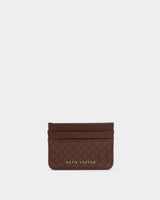 Katie Loxton Nova Woven Texture Cardholder - Chocolate Woven