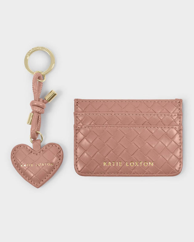 Katie Loxton Gift Boxed Keyring And Cardholder Set - Nude Pink