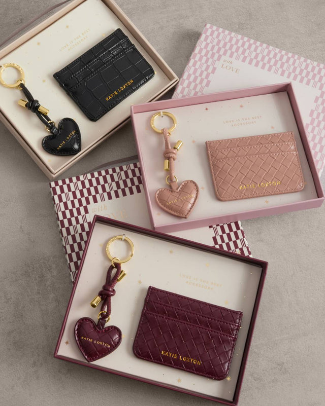 Katie Loxton Gift Boxed Keyring And Cardholder Set - Nude Pink