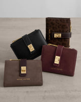 Katie Loxton Orin Twist Lock Purse - Chocolate Leopard