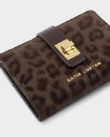 Katie Loxton Orin Twist Lock Purse - Chocolate Leopard