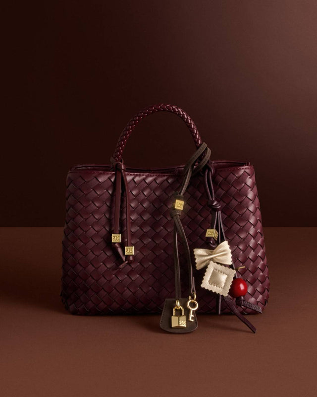Katie Loxton Nova Hand Woven Top Handle Bag - Cherry Mixed