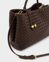 Katie Loxton Nova Hand Woven Top Handle Bag - Chocolate