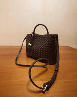 Katie Loxton Nova Hand Woven Top Handle Bag - Chocolate