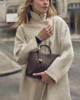 Katie Loxton Nova Hand Woven Top Handle Bag - Chocolate