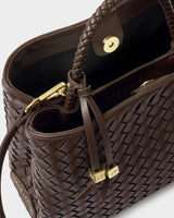 Katie Loxton Nova Hand Woven Top Handle Bag - Chocolate