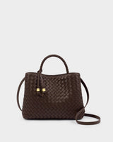 Katie Loxton Nova Hand Woven Top Handle Bag - Chocolate