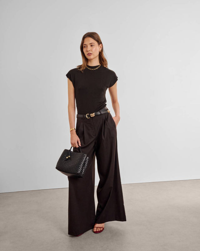 Katie Loxton Nova Hand Woven Top Handle Bag - Black