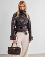 Katie Loxton Orin Top Handle Crossbody Bag - Chocolate Leopard