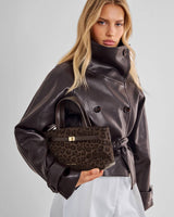 Katie Loxton Orin Top Handle Crossbody Bag - Chocolate Leopard