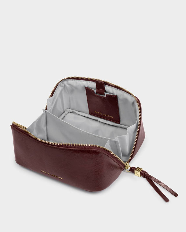 Katie Loxton Fold-Out Mirror Make Up Bag - Cherry