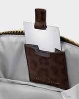 Katie Loxton Fold-Out Mirror Make Up Bag - Chocolate Leopard