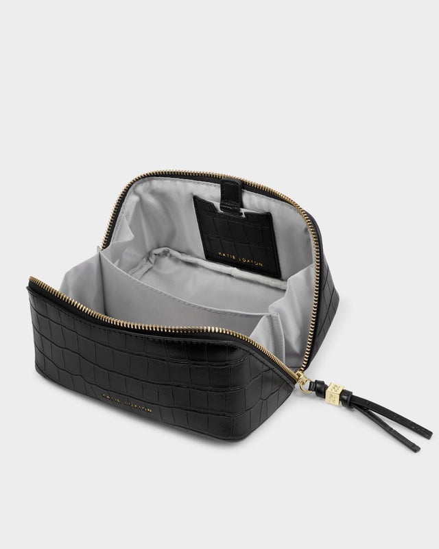 Katie Loxton Fold-Out Mirror Make Up Bag - Black