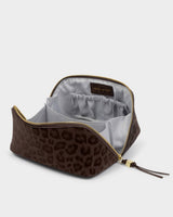 Katie Loxton Soho Medium Make Up / Wash Bag - Chocolate Leopard