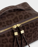 Katie Loxton Soho Medium Make Up / Wash Bag - Chocolate Leopard