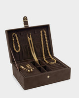Katie Loxton Large Signature Jewellery Box - Chocolate