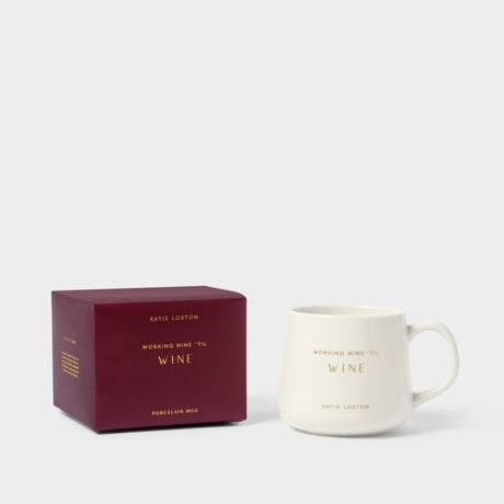 Katie Loxton Porcelain Mug - Working Nine Til Wine