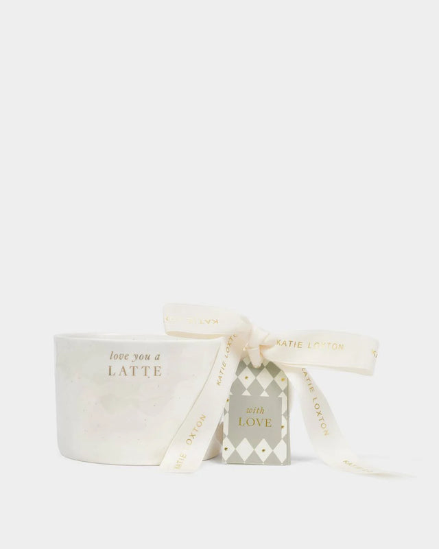 Katie Loxton Speckled Sentiment Mug With Tag - Love You A Latte