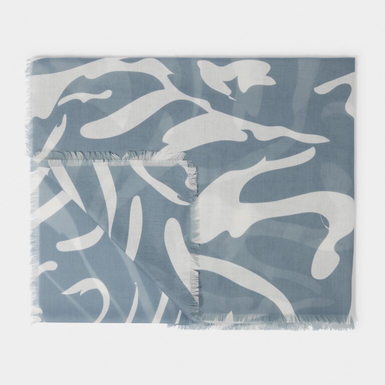 Katie Loxton Abstract Zebra Scarf - Cornflower Blue/Off White