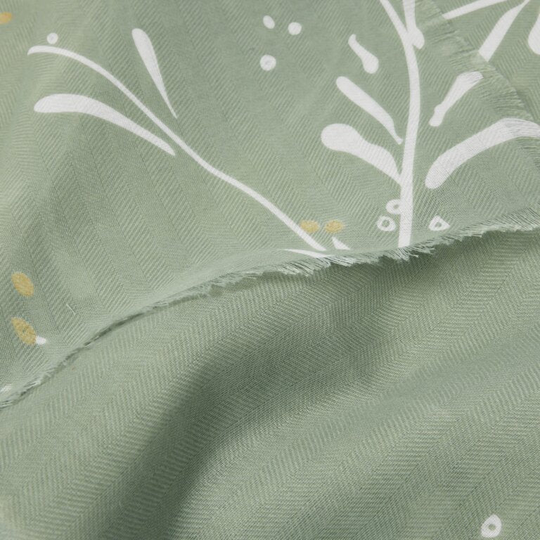 Katie Loxton Mistletoe Foil Scarf - Sage/Off White/Go