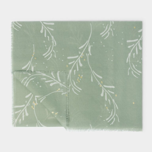 Katie Loxton Foil Scarf - Sage/Off White/Gold