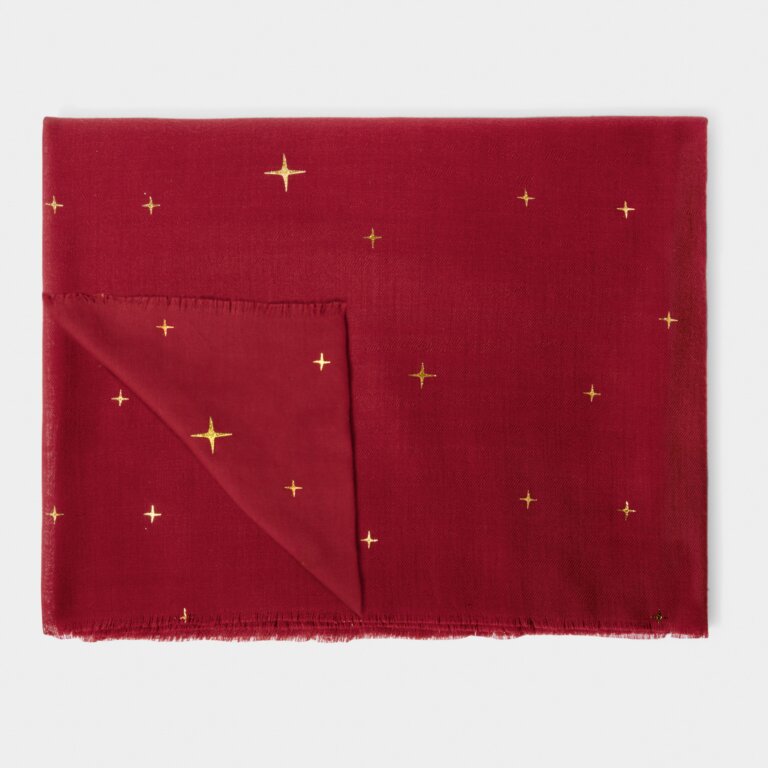 Katie Loxton Star Sky Scarf - Red/Gold