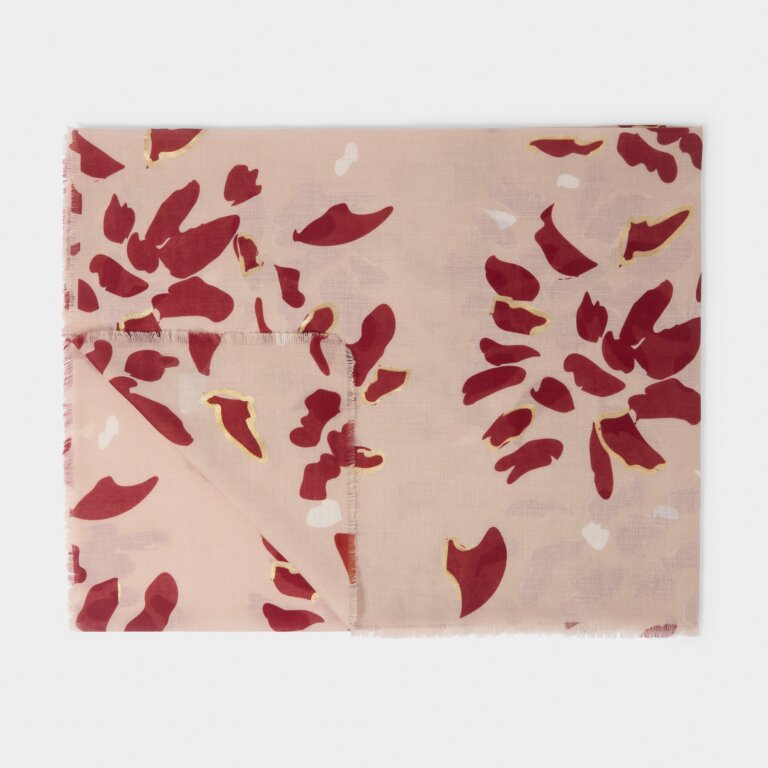 Katie Loxton Scattered Petals Scarf - Rose/red/Gold