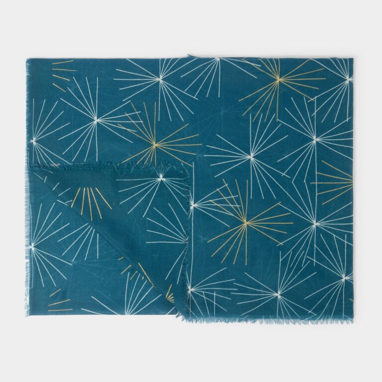 Katie Loxton Starburst Foil Scarf - Teal/White/Gold