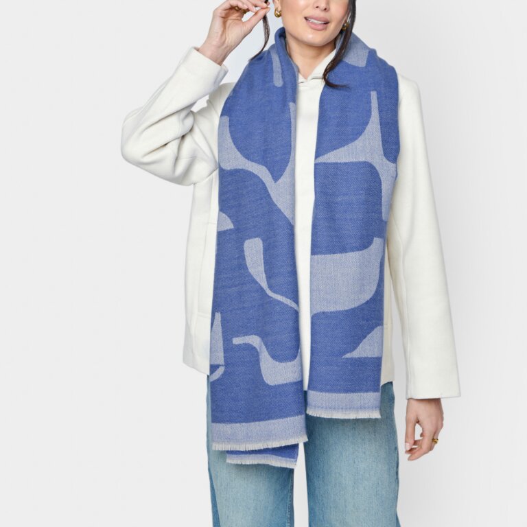 Katie Loxton Abstract Shapes Blanket Scarf - Cobalt B