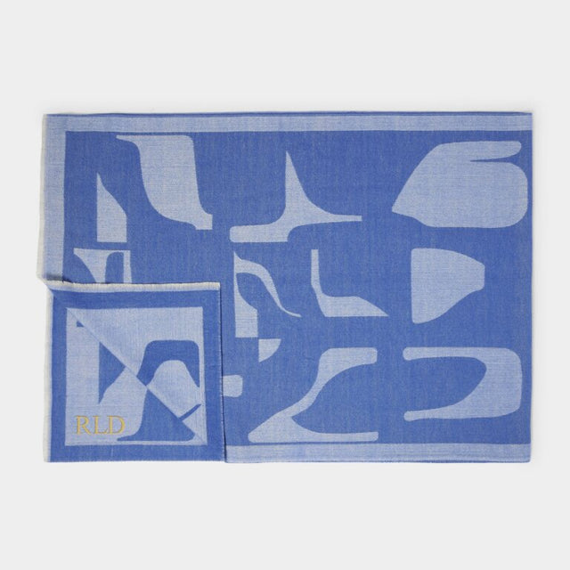 Katie Loxton Abstract Shapes Blanket Scarf - Cobalt Blue/Off-White