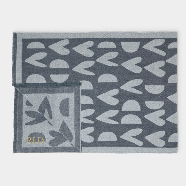 Katie Loxton Large Heart Blanket Scarf - Charcoal/Whi