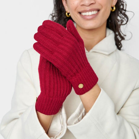 Katie Loxton Kintted Gloves - Garnet Red