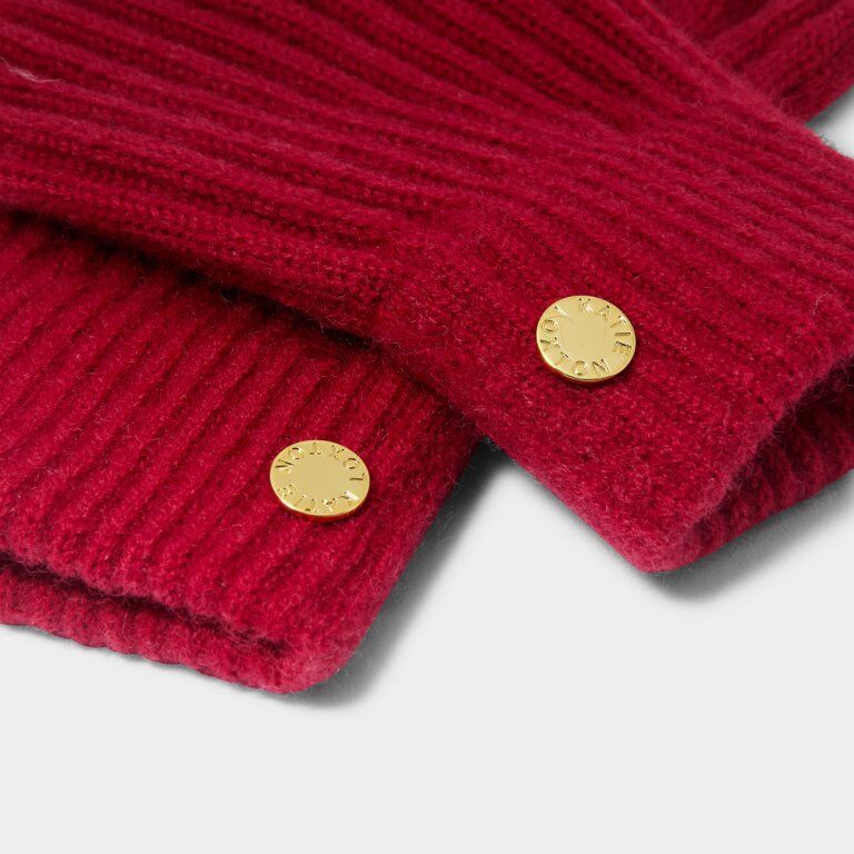 Katie Loxton Kintted Gloves - Garnet Red