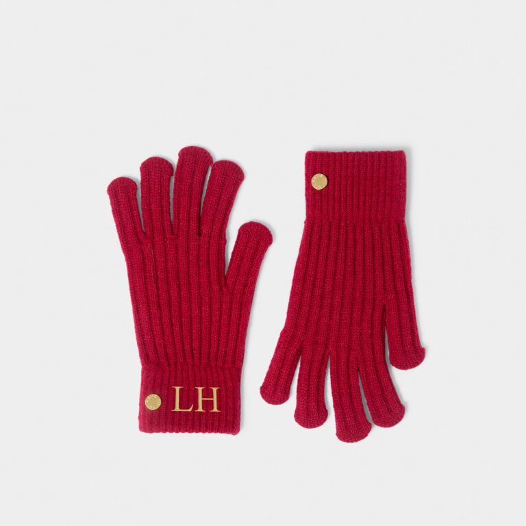 Katie Loxton Kintted Gloves - Garnet Red