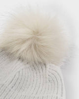 Katie Loxton Sequin Pom Pom Hat - Pale Grey