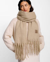 Katie Loxton Recycled Tassel Thick Scarf - Taupe