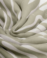 Katie Loxton Printed Scarf - Waved Lines - Sage/Off White