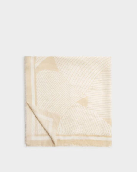 Katie Loxton Leopard Printed Scarf - White / Soft Yellow