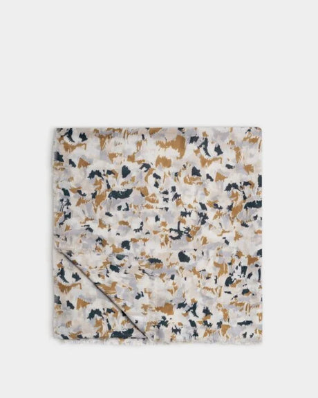 Katie Loxton Printed Scarf - Terazzo White/Caramel/Navy