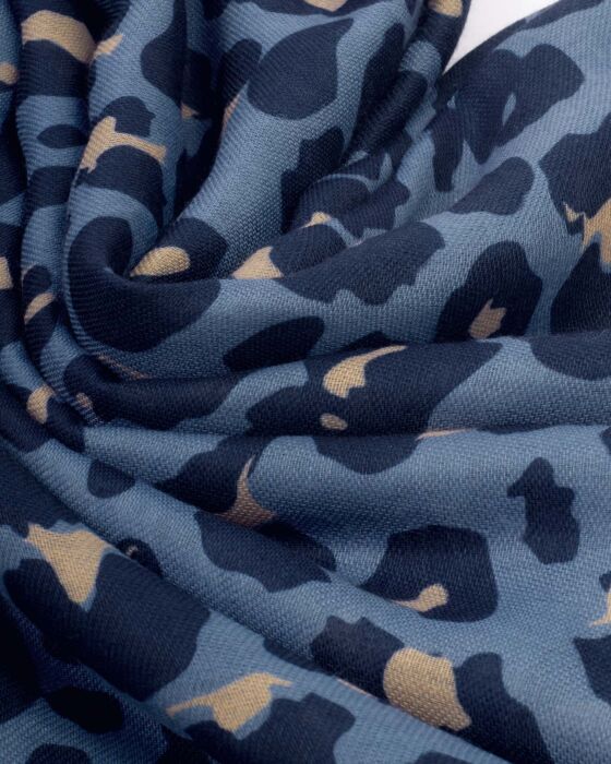 Katie Loxton Printed Scarf - Leopard Navy/Black/Taupe