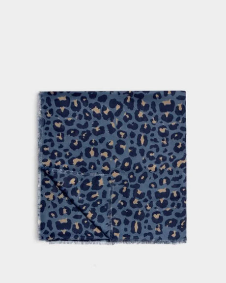 Katie Loxton Printed Scarf - Leopard Navy/Black/Taupe