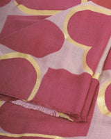 Katie Loxton Printed Foil Scarf - Heart Tile - Pink Raspberry