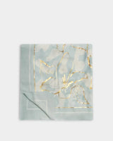Katie Loxton Printed Foil Scarf - Golden Floral Line - Green