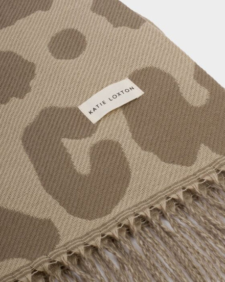Katie Loxton Printed Blanket Scarf - Large Leopard/taupe/Mocha