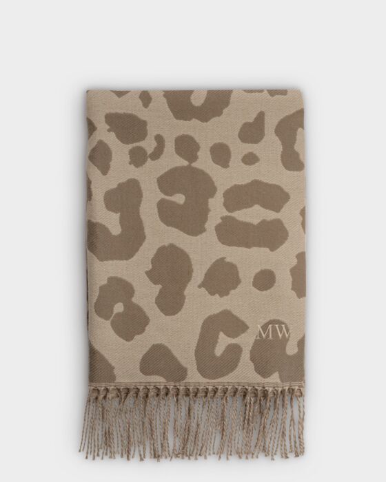 Katie Loxton Printed Blanket Scarf - Large Leopard/taupe/Mocha