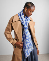Katie Loxton Printed Scarf - Abstract Heart - White/Blue