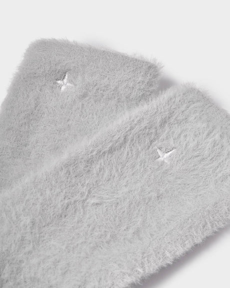 Katie Loxton Gift Boxed Star Fluffy Socks - Pale Grey