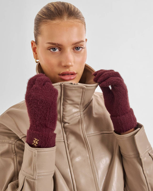Katie Loxton Boxed Soft Knit Gloves - Cherry