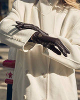 Katie Loxton Boxed Faux Leather Gloves - Chocolate