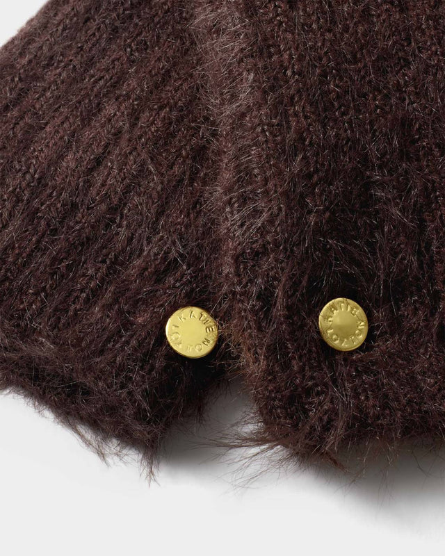 Katie Loxton Gift Boxed Hat And Mitten Set - Chocolate